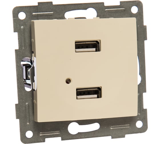 Розетка USB GUSI ELECTRIC Bravo двойная, СУ, бежевая С10USB2-003 1