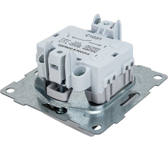 Выключатель GUSI ELECTRIC Bravo 1 клавиша, СУ, 10А, 250В, серебро С10В1-004