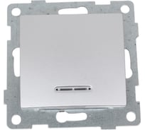 Выключатель GUSI ELECTRIC Bravo 1 клавиша, индикация, СУ, 10А, 250В, серебро С10В18-004