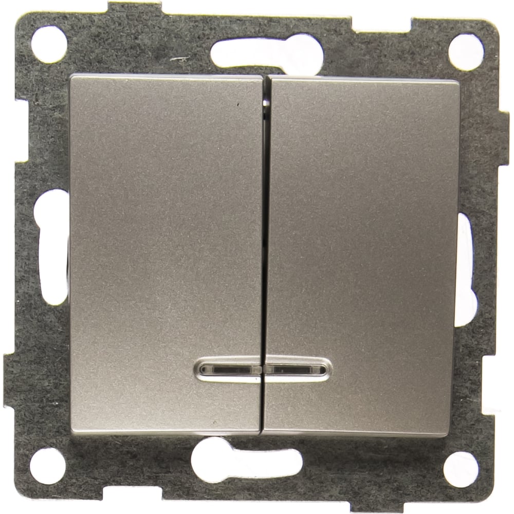 Выключатель GUSI ELECTRIC Bravo 2 клавиши, индикатор, СУ, 10А, 250В ...