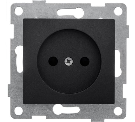 Розетка GUSI ELECTRIC Bravo МЕХ. Роз. 1-ой б/з с з/ш, скрытая установка, 16А, 250В, графит С10Р2-010