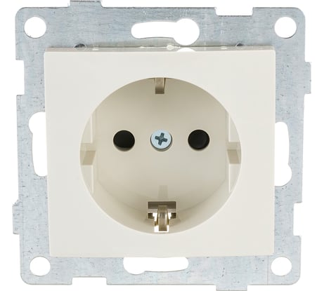 Розетка GUSI ELECTRIC Bravo 1-ой с/з с з/ш, СУ, 16А, 250В, бежевый С10Р4-003