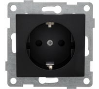 Розетка GUSI ELECTRIC Bravo 1-ой с/з с з/ш, СУ, 16А, 250В, графит С10Р4-010