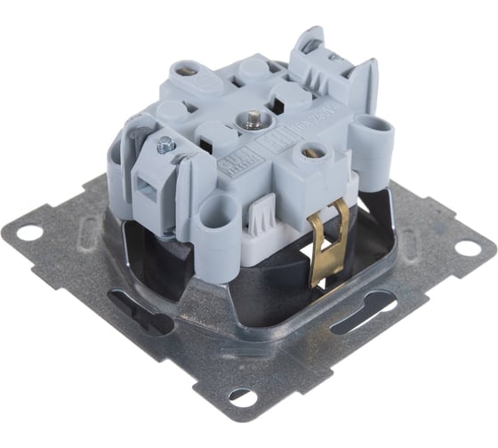 Розетка GUSI ELECTRIC Bravo 1-ой с/з с з/ш, СУ, 16А, 250В, графит С10Р4-010