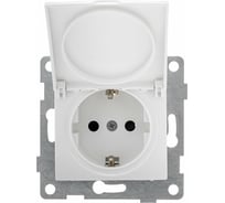 Розетка GUSI ELECTRIC Bravo 1-ой с/з с з/ш и крышкой, СУ, 16А, 250В, белый С10Р91-001