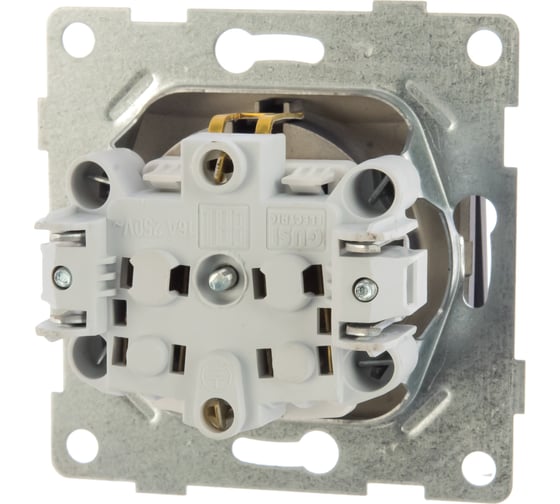 Розетка GUSI ELECTRIC Bravo 1-ой с/з с з/ш и крышкой, СУ, 16А, 250В, графит С10Р91-010