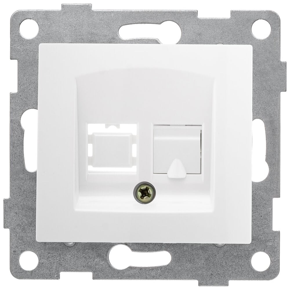Телефонная розетка GUSI ELECTRIC Bravo RJ12, одинарная, СУ, белая С10Т1 ...