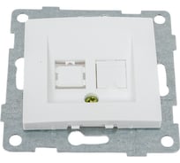 Телефонная розетка GUSI ELECTRIC Bravo RJ12, одинарная, СУ, белая С10Т1-001