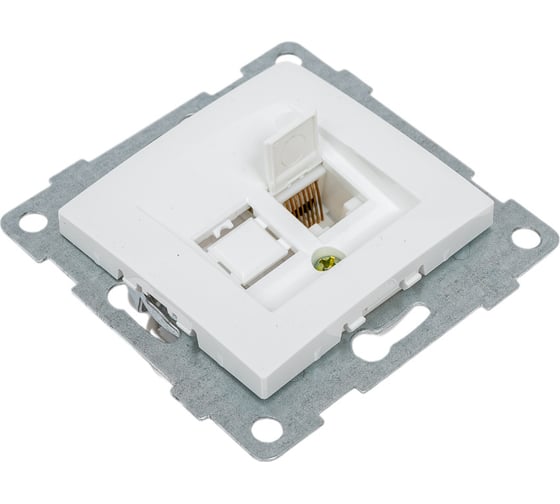 Телефонная розетка GUSI ELECTRIC Bravo RJ12, одинарная, СУ, белая С10Т1-001