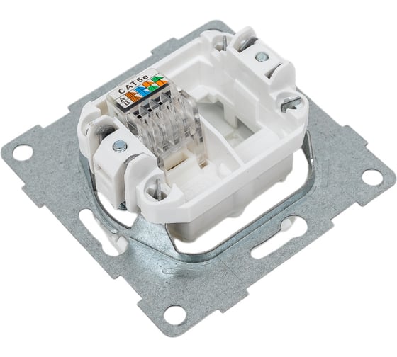 Телефонная розетка GUSI ELECTRIC Bravo RJ12, одинарная, СУ, белая С10Т1-001