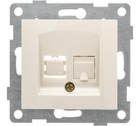 Телефонная розетка GUSI ELECTRIC Bravo RJ12, одинарная, СУ, бежевая С10Т1-003