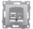 Телефонная розетка GUSI ELECTRIC Bravo RJ12, одинарная, СУ, серебро С10Т1-004 1