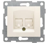 Телефонная розетка GUSI ELECTRIC Bravo RJ12, двойная, СУ, бежевый С10Т2-003