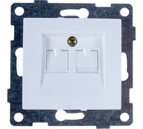Телефонная розетка GUSI ELECTRIC Bravo RJ12, двойная, СУ, белый С10Т2-001