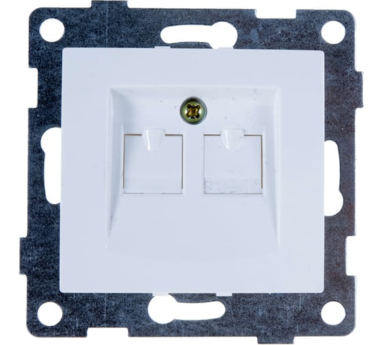 Телефонная розетка GUSI ELECTRIC Bravo RJ12, двойная, СУ, белый С10Т2-001