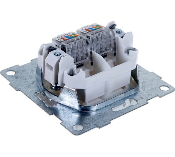 Телефонная розетка GUSI ELECTRIC Bravo RJ12, двойная, СУ, белый С10Т2-001