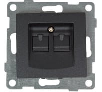 Телефонная розетка GUSI ELECTRIC Bravo RJ12, двойная, СУ, графит С10Т2-010