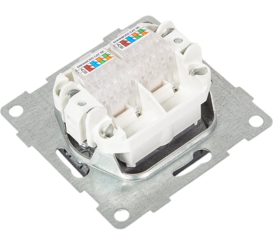 Телефонная розетка GUSI ELECTRIC Bravo RJ12, двойная, СУ, графит С10Т2-010