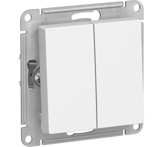 2-клавишный переключатель Systeme Electric Atlasdesign лотос сх.6/2, 10ах, механизм ATN001365