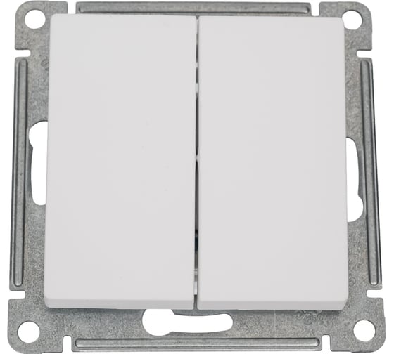 2-клавишный переключатель Systeme Electric Atlasdesign лотос сх.6/2, 10ах, механизм ATN001365 1