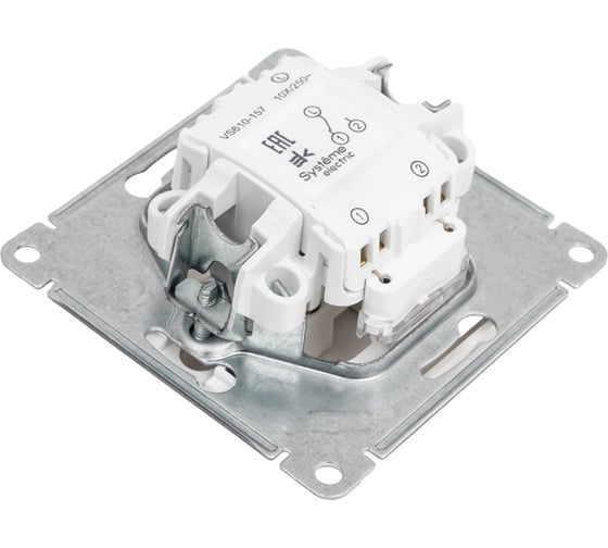 1-клавишный переключатель Systeme Electric Wessen 59 белый с подсветкой 10ах VS610-157-1-86