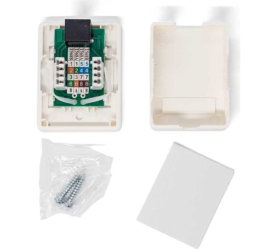 Настенная компьютерная розетка Filum 5e кат, 1 х rj-45/8p8c, 110/krone FL-NA-SOCKET5E-1