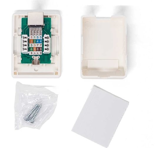 Настенная компьютерная розетка Filum 5e кат, 1 х rj-45/8p8c, экранированная, 110/krone, белый FL-NA-SOCKET5E-3