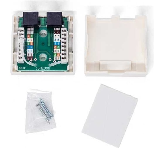 Настенная компьютерная розетка Filum 5e кат, 2 х rj-45/8p8c, 110/krone FL-NA-SOCKET5E-2