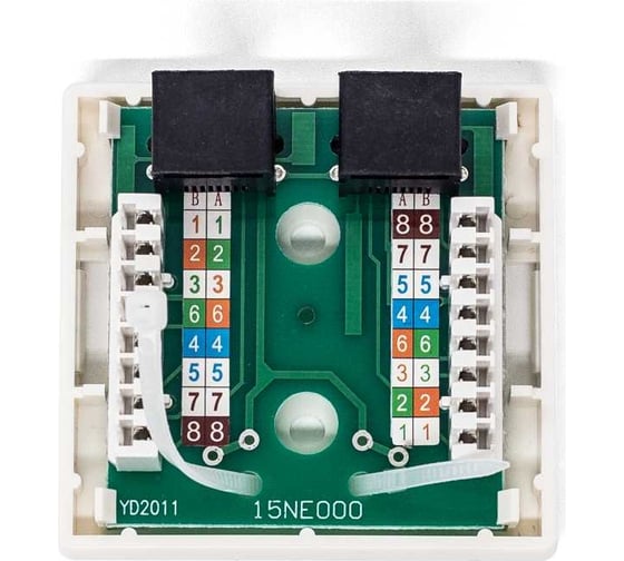 Настенная компьютерная розетка Filum 5e кат, 2 х rj-45/8p8c, 110/krone FL-NA-SOCKET5E-2