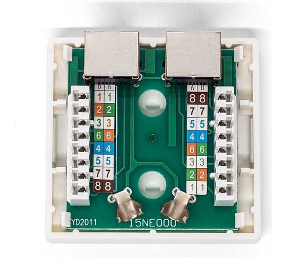 Настенная компьютерная розетка Filum 5e кат, 2 х rj-45/8p8c, экранированная, 110/krone, белый FL-NA-SOCKET5E-4