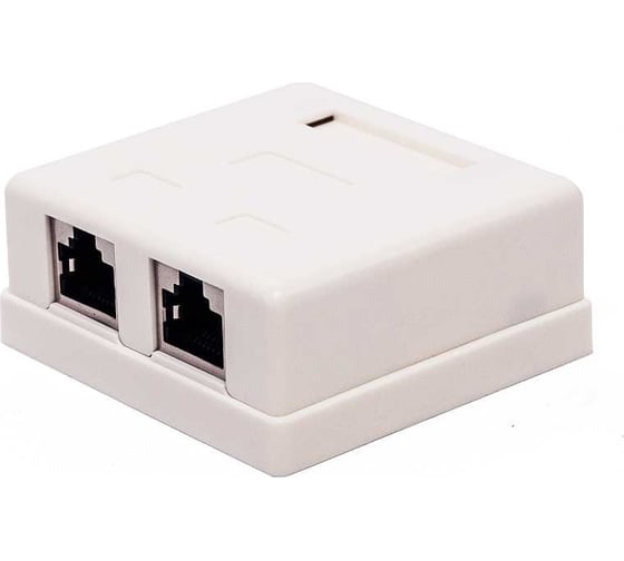 Настенная компьютерная розетка Filum 5e кат, 2 х rj-45/8p8c, экранированная, 110/krone, белый FL-NA-SOCKET5E-4