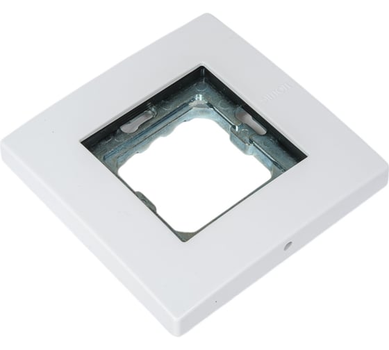 Универсальная рамка Simon 1 пост, суппорт, 100х100мм, IP44, IK07, Scudo, белый 2705610-030