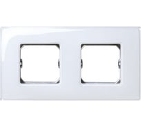 Декоративная рамка Simon 2 поста, +суппорт, S27 Neos, Глянец, белый 27772-30