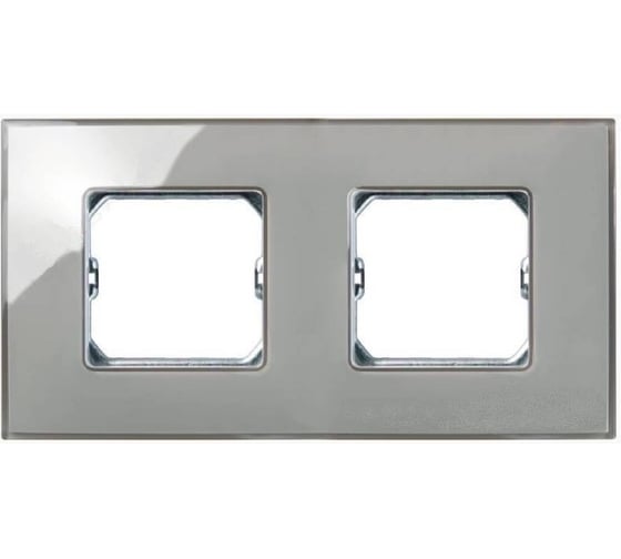 Декоративная рамка Simon 2 поста, +суппорт, S27 Neos, Глянец, дымчатое стекло 27772-34 1