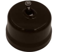 1 клавишный тумблерный выключатель Bironi перекрестный, ручка бронза B1-233-22-B