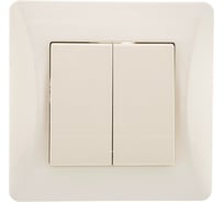 Двухклавишный выключатель GUSI ELECTRIC Ugra СУ , 10А, 250В, бежевый С11В2-003-СБ