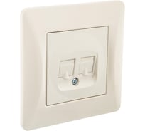 Компьютерная и телефонная розетка GUSI ELECTRIC Ugra RJ45, RJ12, СУ, беж С11КТ-003