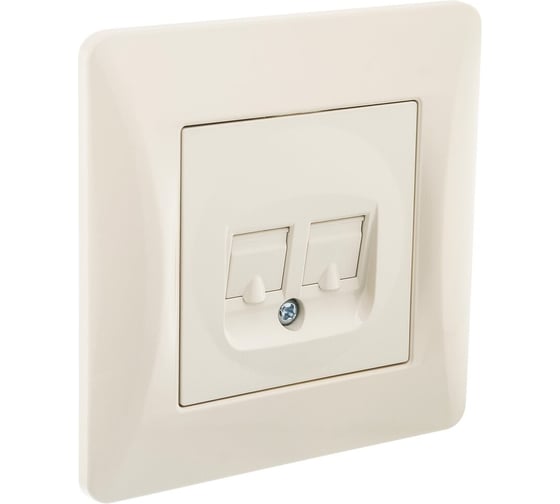 Телефонная розетка GUSI ELECTRIC Ugra RJ12, двойная, СУ, бежевый С11Т2-003-СБ 1