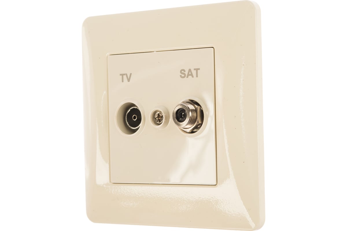 Розетка TV+SAT GUSI ELECTRIC Ugra, оконечная, СУ, бежевая С11TS1-003-СБ ...