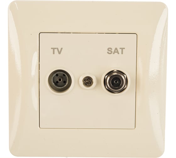 Розетка TV+SAT GUSI ELECTRIC Ugra, оконечная, СУ, бежевая С11TS1-003-СБ