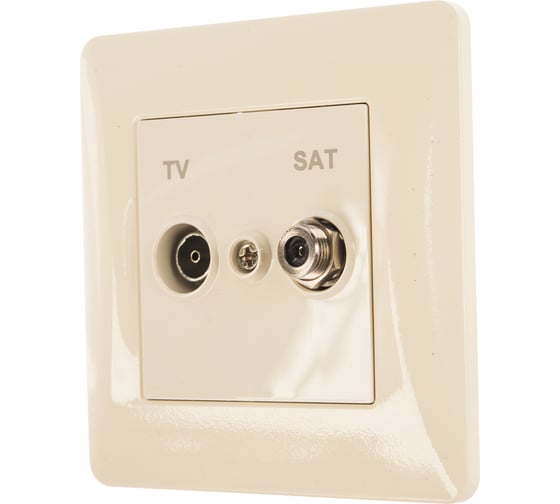 Розетка TV+SAT GUSI ELECTRIC Ugra, оконечная, СУ, бежевая С11TS1-003-СБ