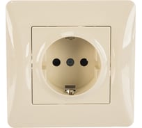 Розетка GUSI ELECTRIC Ugra с БЗК, с ЗП, СУ, 16А, 250 В, бежевый С11Р4-003-СБ