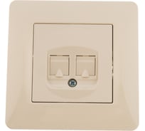 Компьютерная розетка GUSI ELECTRIC Ugra RJ45, двойная, СУ, бежевая С11К2-003-СБ