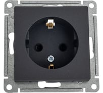 Механизм розетки Systeme Electric Atlasdesign базальт с заземлением, со шторками, 16а, ATN001445