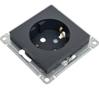 Механизм розетки Systeme Electric Atlasdesign базальт с заземлением, 16а, ATN001443
