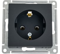 Механизм розетки Systeme Electric Atlasdesign базальт с заземлением, 16а, ATN001443