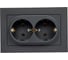 Двойная розетка в сборе Systeme Electric Atlasdesign базальт с заземлением, 16а, ATN001424 6