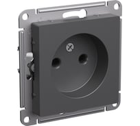 Механизм розетки Systeme Electric Atlasdesign базальт без заземления без шторок, 16а, ATN001441