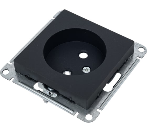 Механизм розетки Systeme Electric Atlasdesign базальт без заземления без шторок, 16а, ATN001441