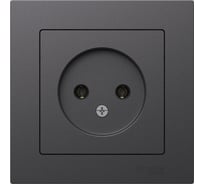Розетка в сборе Systeme Electric Atlasdesign базальт без заземления, 16а, ATN001440